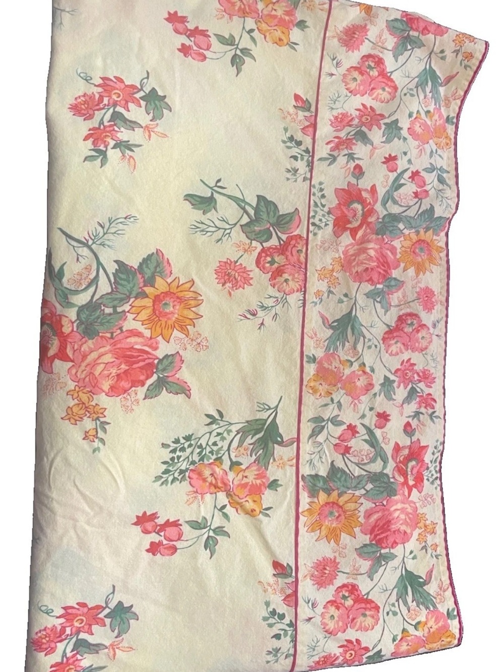 April Cornell Floral Tablecloth 54x93 Yellow Pink Cottage Rectangular